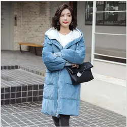 2019 зимняя женская куртка с хлопковой подкладкой размера плюс, Женская куртка с капюшоном, Толстая теплая длинная верхняя одежда, женские