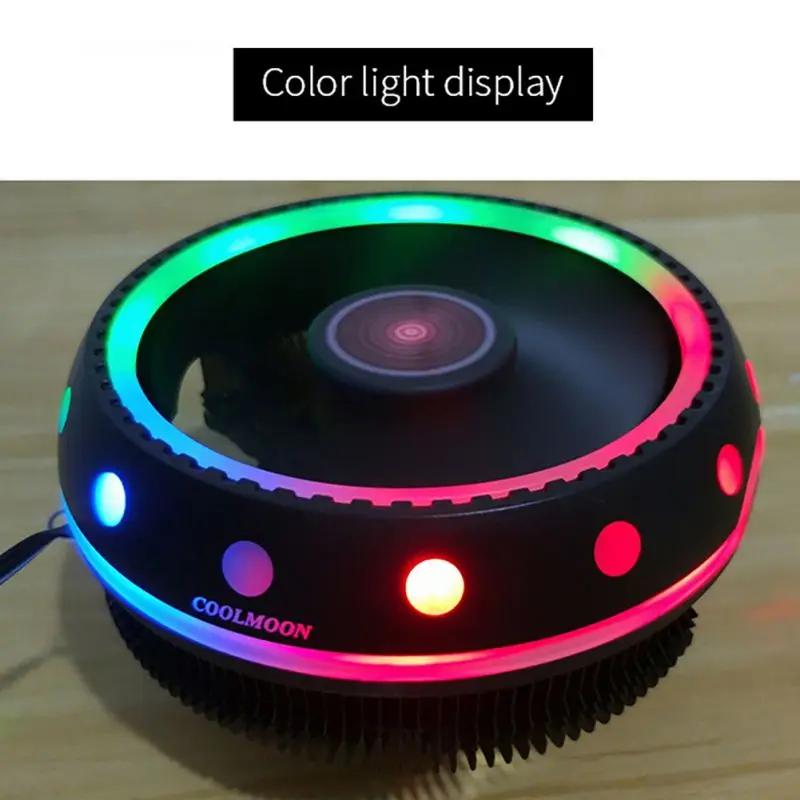 2019Newest UFO Fantasy Color CPU Cooler Desktop Host Mute Universal RGB Color Computer Cooling CPU Fan