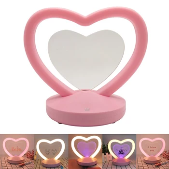 

Valentines Day Decoration Wedding Night Light LED Lamp Birthday Gift Removable USB Charging Acrylic Reading Love Heart Message