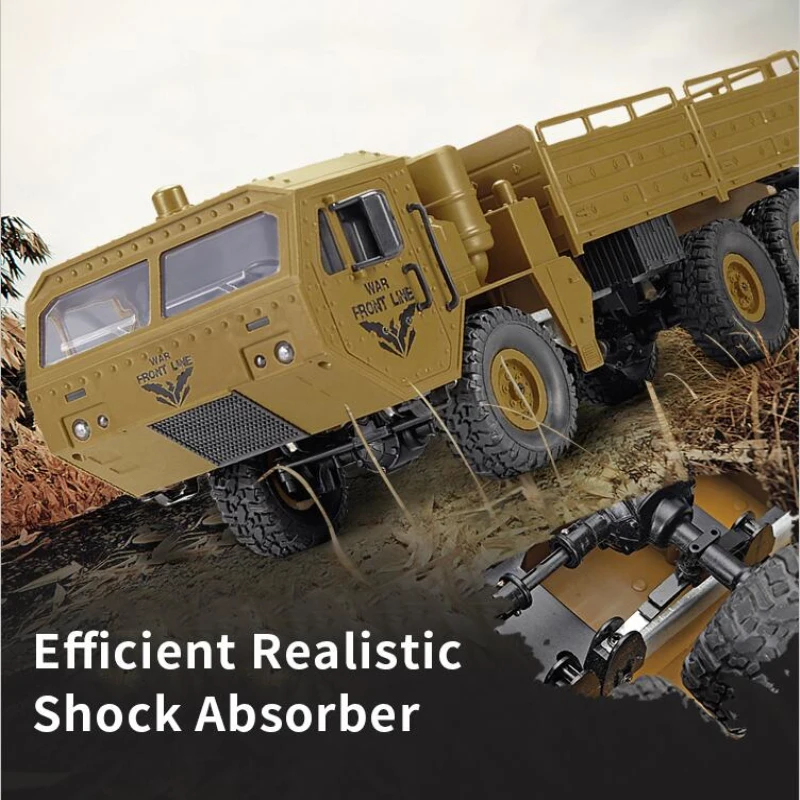 Simulation Military Electric RC Truck Model 1:16 2.4G 6WD 500G Load Driving Remote Control Military Truck 6x6 Off Road Trucks 5