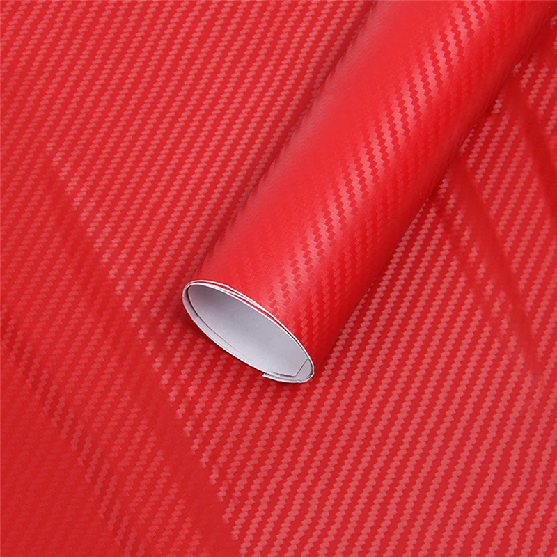 127*10 см автомобильный стиль 3D углеродное волокно Авто цветная пленка для тела Автомобильный интерьер автомобиля наклейки украшения авто аксессуары - Название цвета: Красный