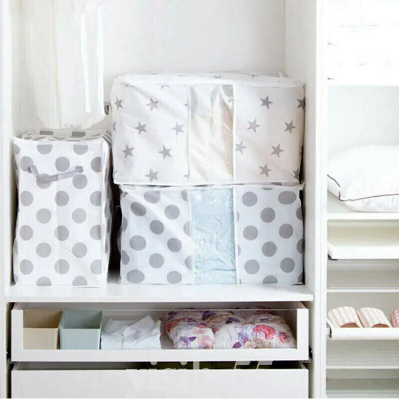 

Large Foldable Storage Bag Clothes Quilt Zipper Box Closet Sweater Organizer Box Zip Pouch
