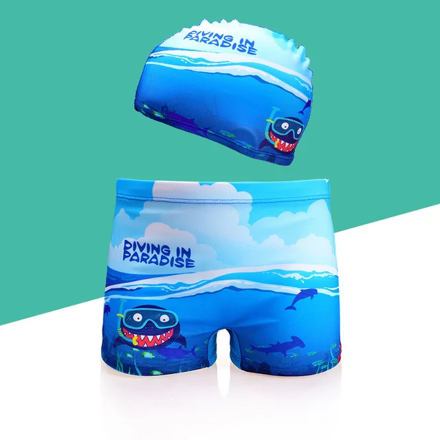 Kids Cartoon Print Swimwear Baby Boy Swimsuit Swimming Trunks Set Beach Short for Toddler Children Swimming Clothes 5