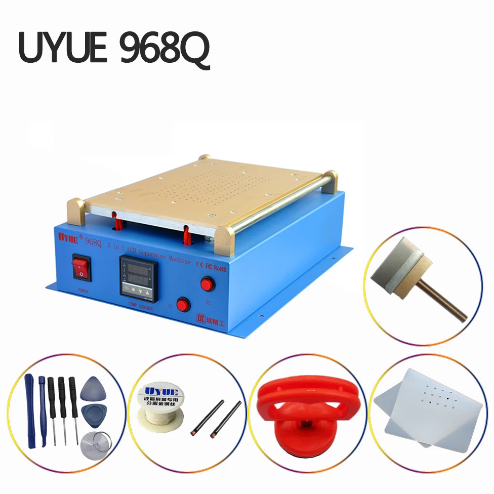 220V UYUE 968Q ЖК-сепаратор 14 дюймов встроенный насос вакуумный экран ремонтная машина для мобильных телефонов планшетный ПК сепаратор инструмент - Цвет: 220V
