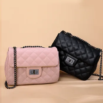 

Crossbody Leather Bags Women's Handbag Full-grain Leather WOMEN'S Grid package Simple Shoulder Bag Fashion Cow Leather Bag