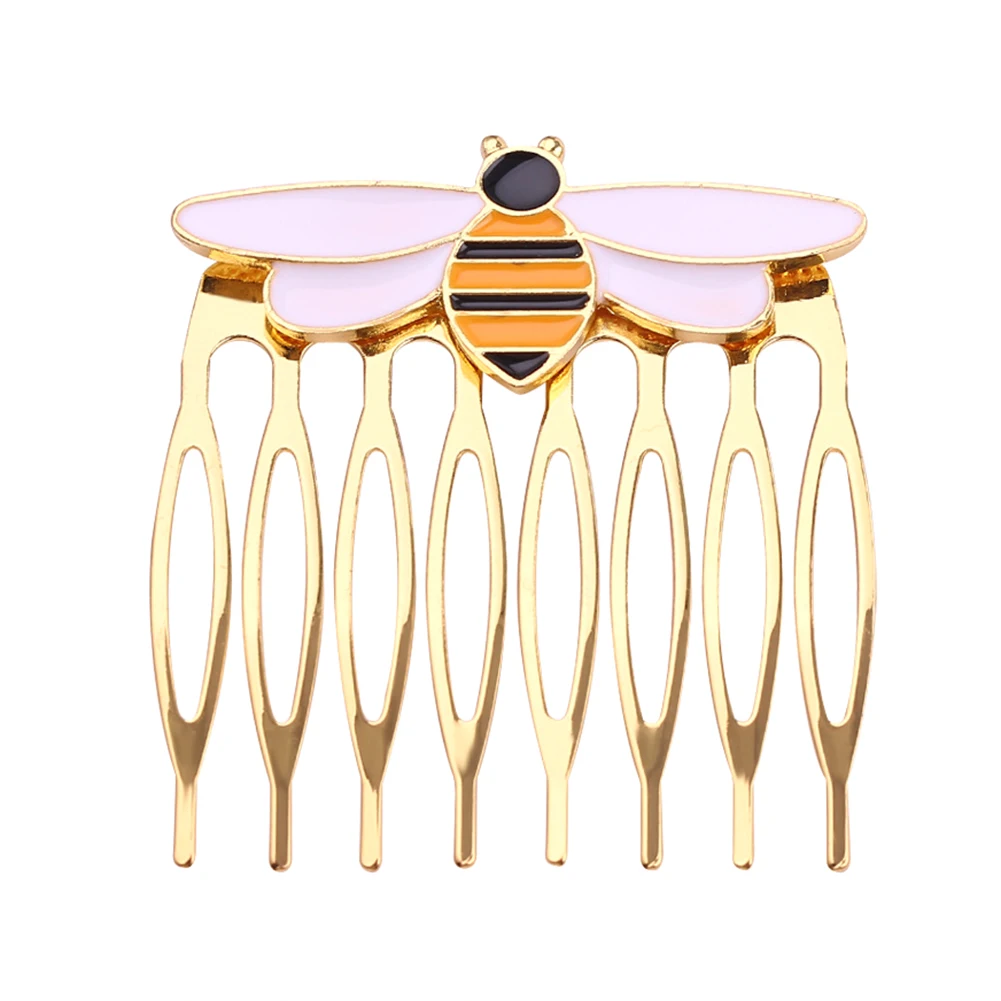 Women Hairpins Miraculous Bee Comb Gold Hair Comb Ladybug Party Supplies Animal Enamel Hair Jewelry Costume W118