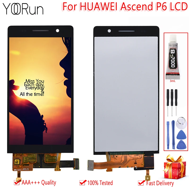 Дисплей 4 7 дюйма AAA для Huawei Ascend P6 ЖК-экран в сборе запасные части бесплатные