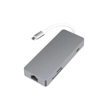 

7-in-1 USB Type-C Hub with LAN Port Type-C to HDMI Converter 4K Video HD TF Card Reader Multifunction USB 3.0 HUB