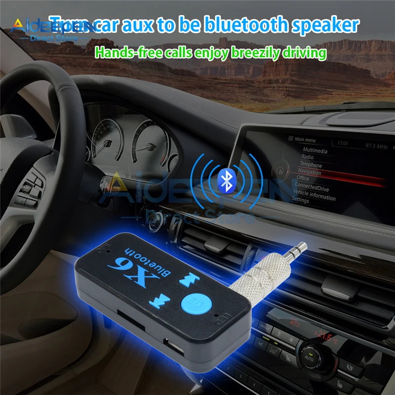 3 в 1X6 беспроводной Bluetooth 5,0 приемник 3,5 мм AUX автомобильный стерео аудио Музыка с микрофоном HandFree адаптер Поддержка TF карты