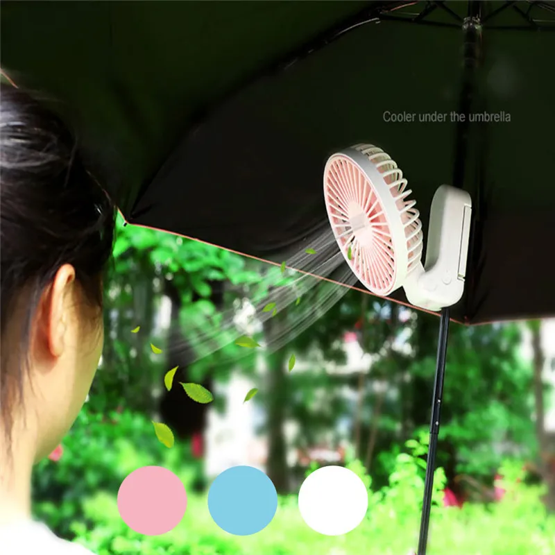 

Mini Clip Fan Handheld Fan With Stand Cradle USB Foldable and mounted on the handle of the travel household clip fan A1
