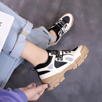 

2020 Platform Chunky Sneakers Women Shoes Fashion Tenis Feminino Dad Breathable Mesh Woman Casual Sneaker White Zapatillas E0-97