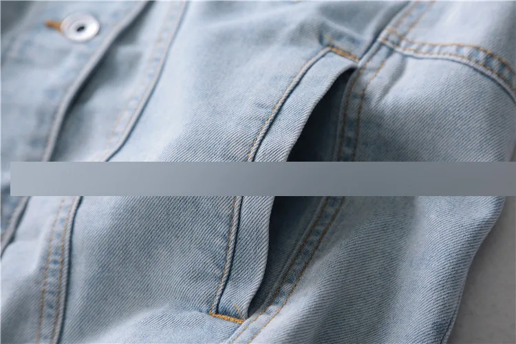 

Bz48 Lettered Embroidered + Rabbit Offset Printing Decoration Street BF Style with Holes Jeans Coat Women's