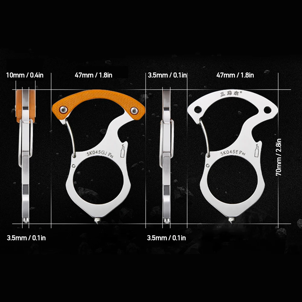 SK045 многофункциональные брелоки Пряжка для туризма брелок для выживания спасательные инструменты