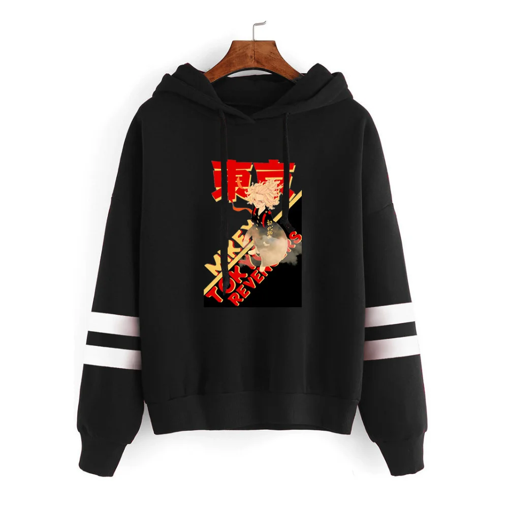 Tokyo Revengers Hoodies Anime Cosplay Mikey Print Hooded Hoody Loose Oversized Pullovers Unisex Parallel Sleeve Sweatshirt