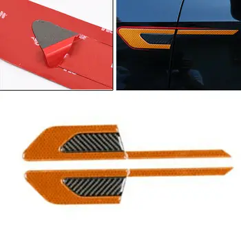 

Durable And Practical 2pcs Universal Car Side Body Vinyl Graphics Decal Carbon Fibre Reflective Sticker