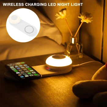 

Separate Bedroom Creative Night Light Wireless Charging LED Night Lamp with LED Magnetic Attraction USB Fast Charge for Phone