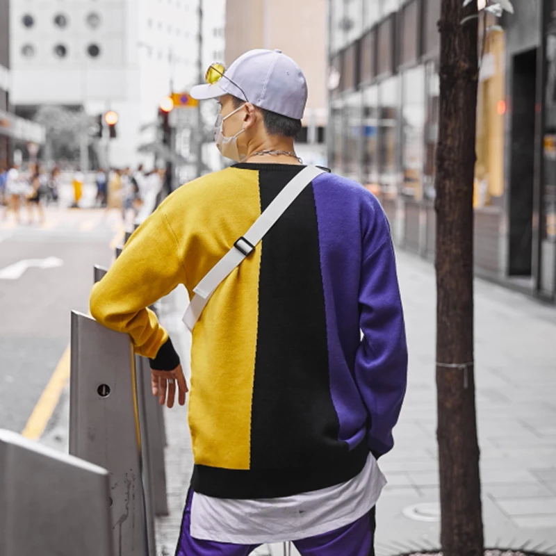 Seller RLJT.JIN 2019 Japanese mens sweater with round neck in three colors Youth fashion casual street loose-fitting winter sweaters