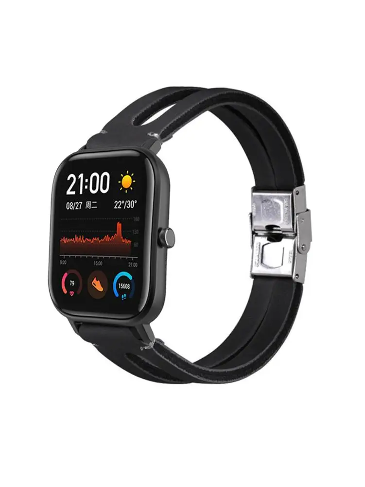 Новый 20 мм кожаный ремешок элегантный для Amazfit GTS G Универсальный Ретро Простой