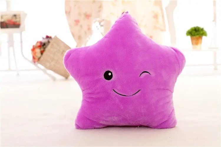

Shining Five-pointed Star Music Pillow Night Light Creative Birthday Holiday Gift Plush Toys