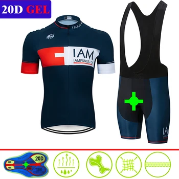 

2020 New IAM Team Pro Cycling jersey Bibs shorts suit Ropa Ciclismo Mens Summer quick dry Bicycling Maillot wear