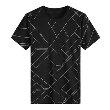 

Round Neck T Sleeve Tide Fat Man Plus Fat plus Leisure Size Short Sleeve Extra Large Fat Loose Cotton T-shirt Thin