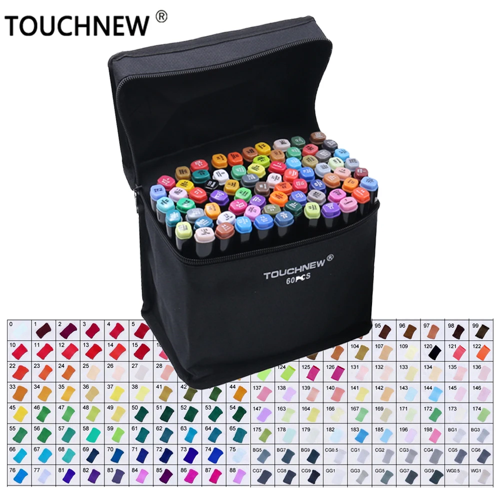 

TOUCHNEW Single Marker Dual Headed Alcohol Based Sketch Marker For Animation Manga Professional Drawing Design Supplies