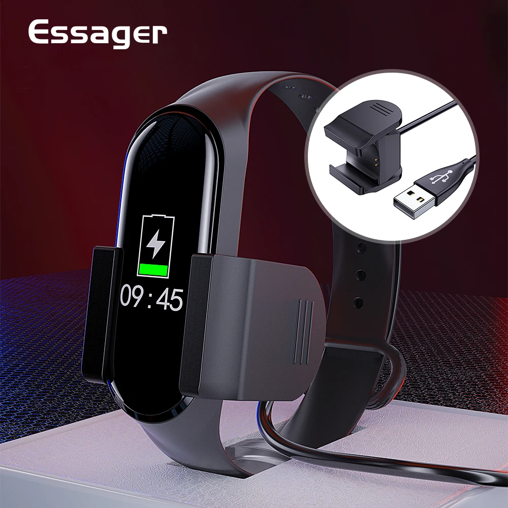 Зарядное устройство Essager USB для Xiaomi Mi Band 4 док станция с зажимом кабель быстрой