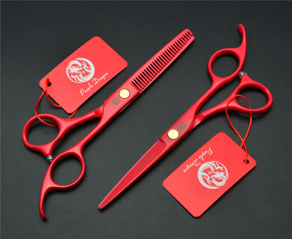 Профессиональные 6 дюймов Парикмахерские ножницы набор прямые филировочные Парикмахерские ножницы высокое качество Персональные ножницы для стрижки волос - Цвет: PD-6Rsetgift box