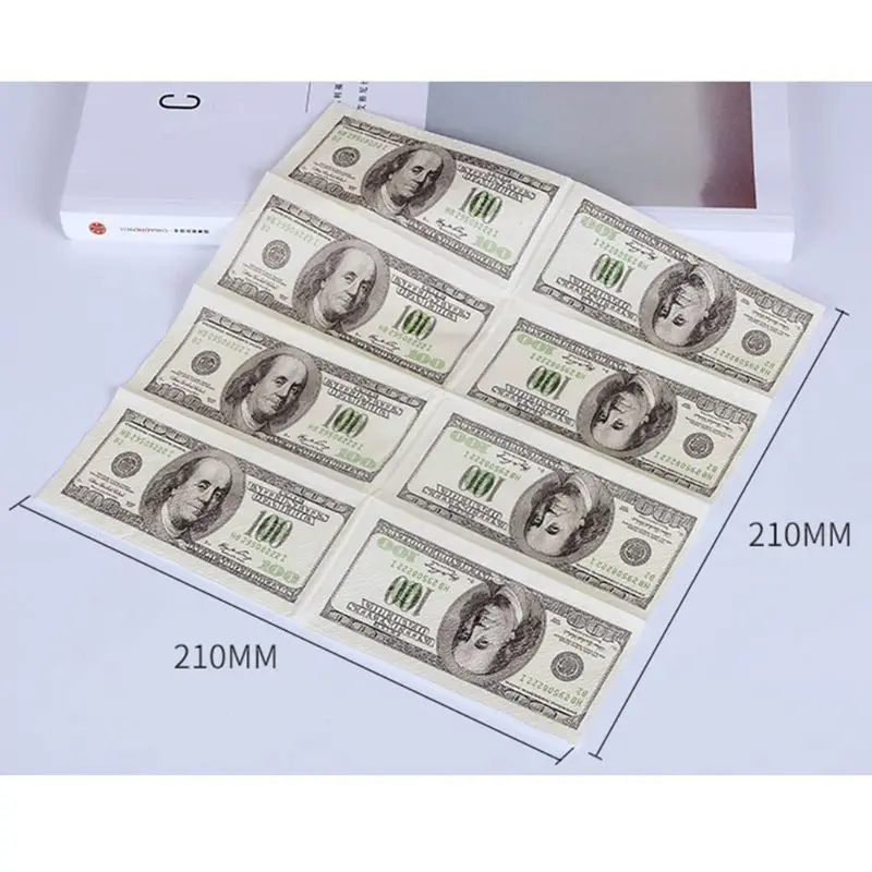  10 Packs Creative Napkin Paper 100 Dollar Raw Wood Pulp Facial Tissue Handkerchief Wedding Birthday