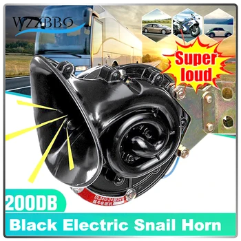 

12V Black Electric Snail Horn Air Horn Raging Sound For Car Motorcycle Truck Boat Waterproof Dustproof Auto Accessories WZZBBO25