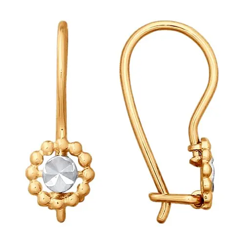 Earrings SOKOLOV gold with diamond face