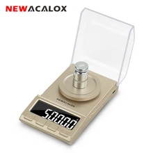 NEWACALOX 0,001 г точные цифровые ювелирные весы 50 г/100 г Электронные весы с питанием от USB ЖК-дисплей мини лабораторные весы 0,001 г