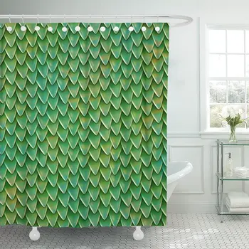 

Dragon Scales Reptile Skin Pattern Fish Shingles Roof Shower Curtain Waterproof 60 x 72 Inches Set with Hooks