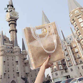 

2020 Women Handbag PVC Lady Pearl Shoulder Bags Designer Composite Bag Elegant Shoulder Bag Female Casual Tote Bags sac a main