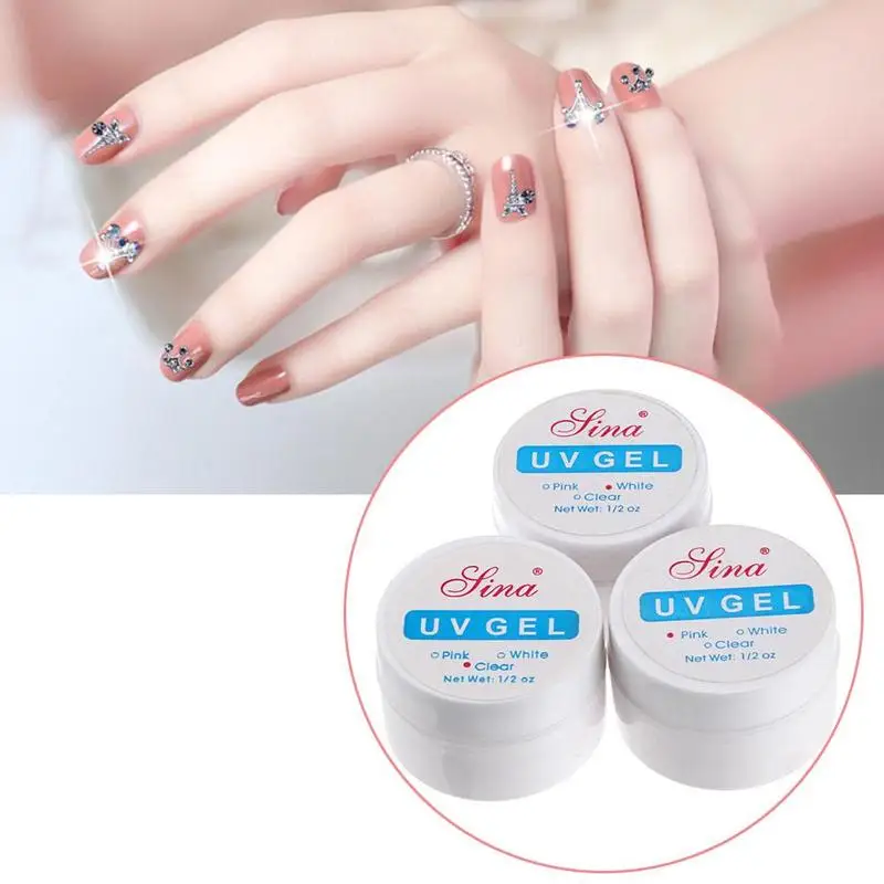 Nail Lengthening Glue Finger Extension Lengthen Builder Phototherapy Polish Gel White Pink 