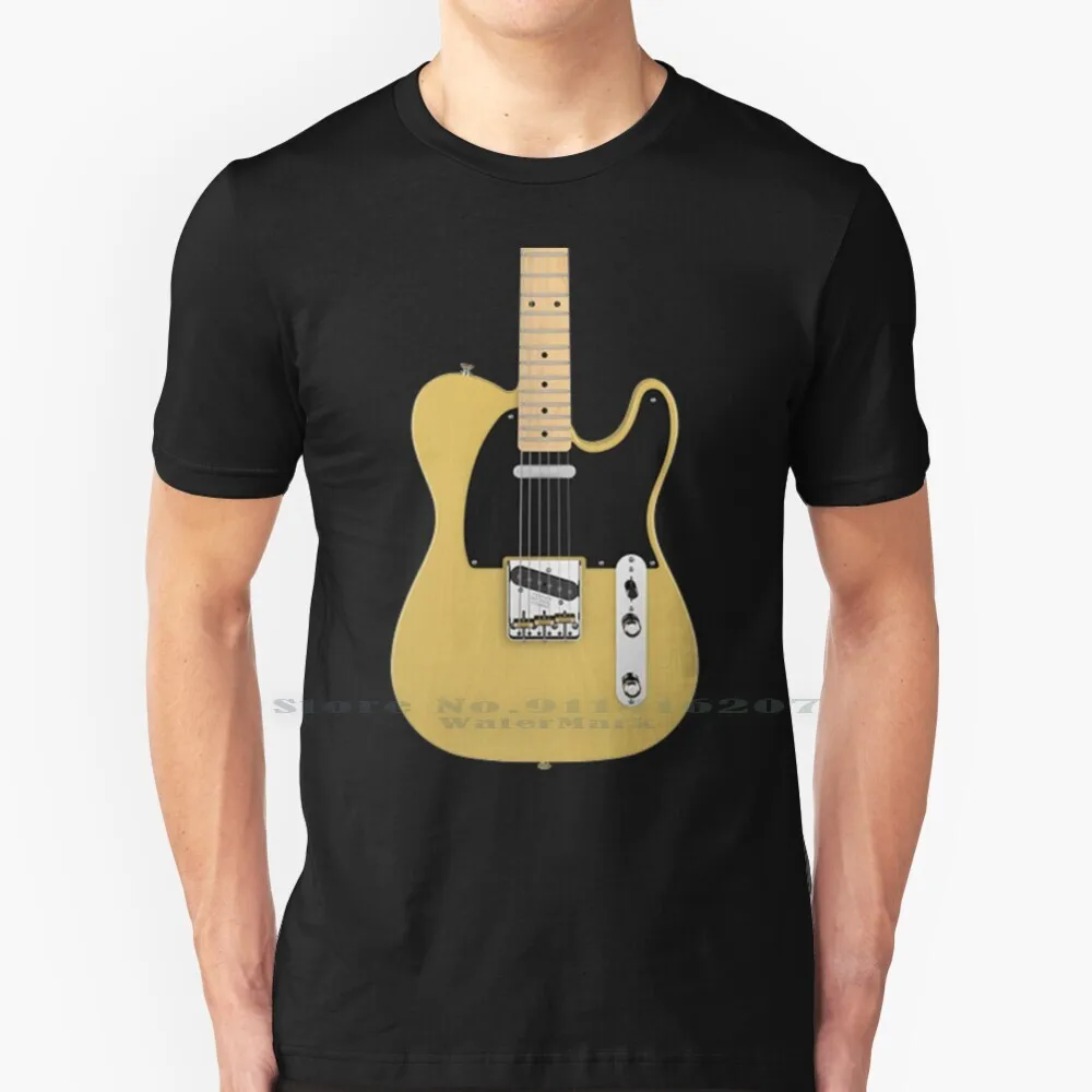 Baja Tele T Shirt 100% Puro Cotone Chitarre Telecaster Maple Fret Board Headstock Tuning Pioli Stringhe Chitarrista Musicisti Cantante
