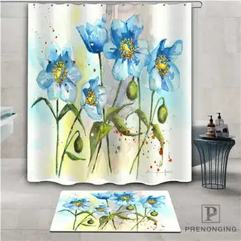 

Custom beautiful flowers (1) Waterproof Shower Curtain Doormat Home Bath Bathroom Polyester Fabric Multi Sizes#2019-01-12-247
