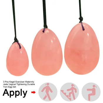 

3 Pcs Vaginal Tightening Tools Durable Kegel Exerciser Massage Yoni Egg Set Multi Sizes Home Health Care Maternity Jade