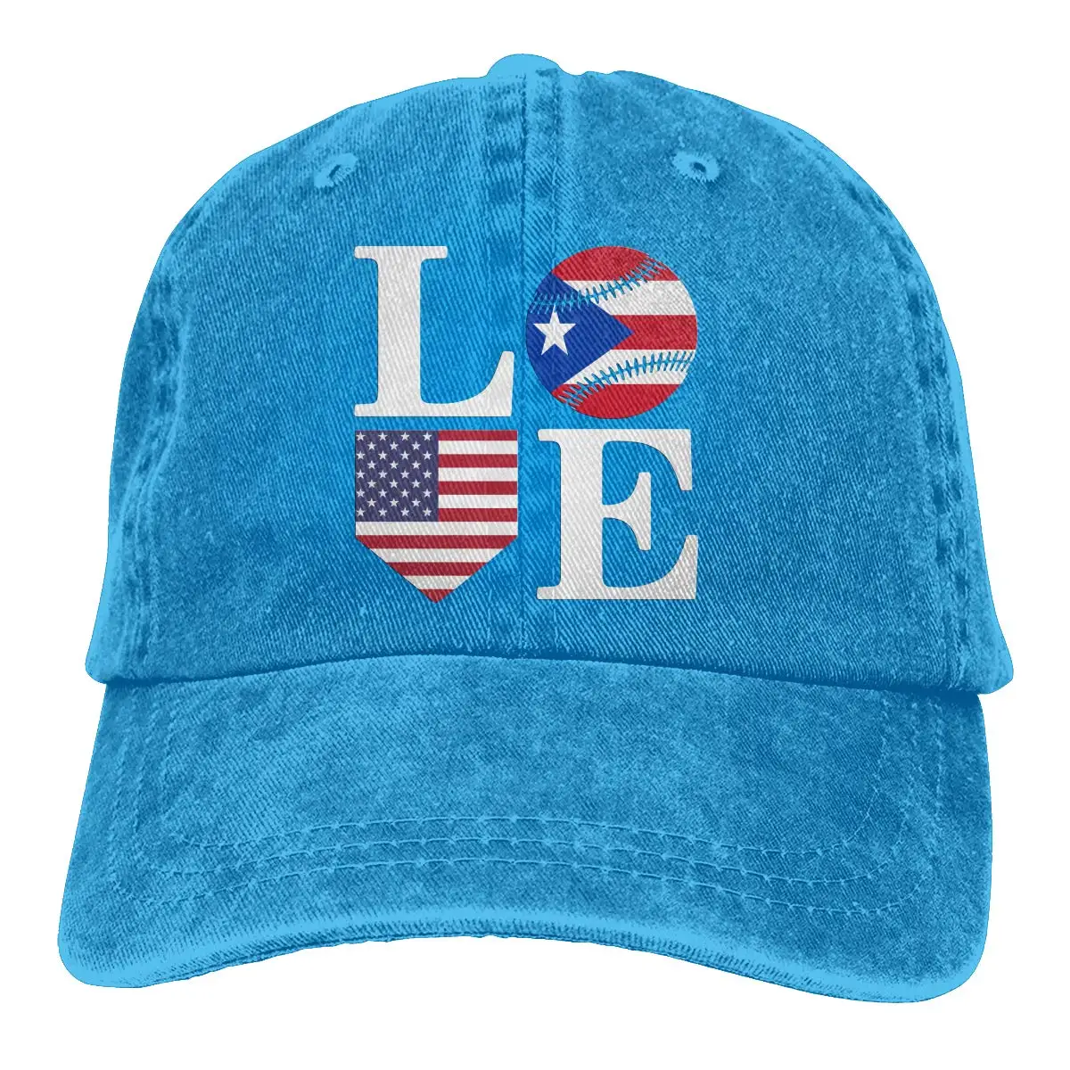 Унисекс регулируемые винтажные джинсы бейсбольные кепки, бейсбольная кепка с сердечками, для дома, США, для папы