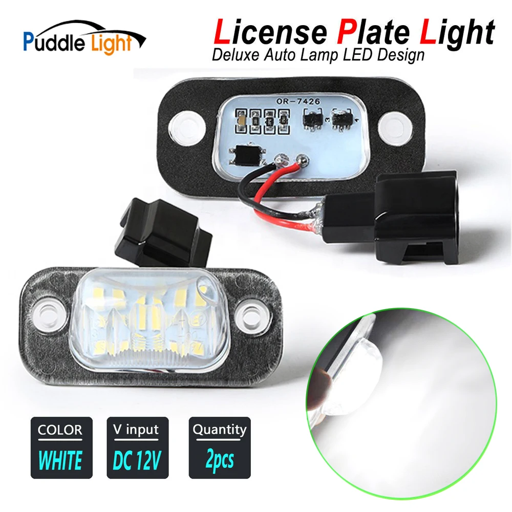 

2Pcs White LED License Plate Light For Seat Jbiza Coidoba Vario Toledo 1 Ibiza 6K 1993-1999 12V White Error Free 6000K 18SMD