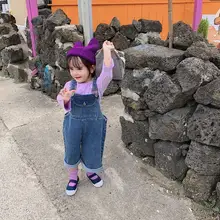 Г., стиль, джинсовые комбинезоны для мальчиков и девочек осенние модные детские штаны размер на 1 до 6 лет, PZ313