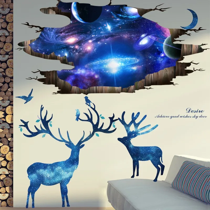 

1pc 3D Wall tickers DY Outer pace Milky Way Wall Decor for ouse Kids Room Baby Bedroom Ceiling Floor Decoration