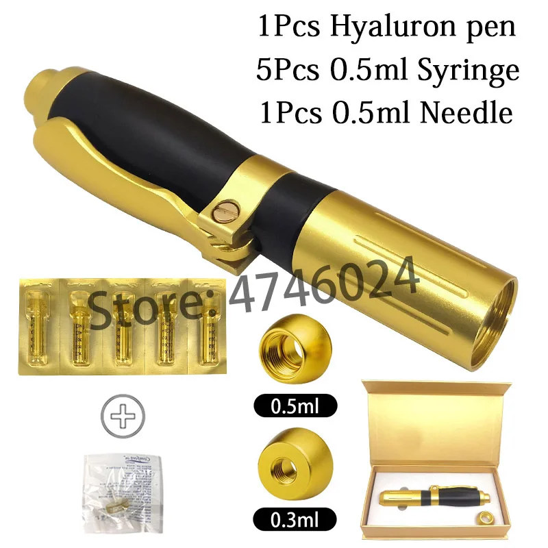 1pc pen 5pc syringe 0,3 мл/0,5 мл 2 в 1 ручка с гиалуроновой кислотой пистолет с гиалуроником lin для удаления морщин против старения подтяжка губ высокое давление - Цвет: 1pc pen 5pc syringe