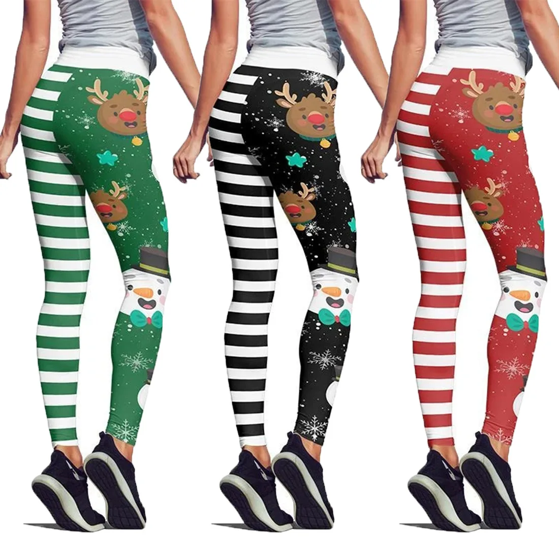 

Leggings 2020 Autumn and Winter New Women's Clothing Christmas Snowman Printed High Waist Ankle-length Pants