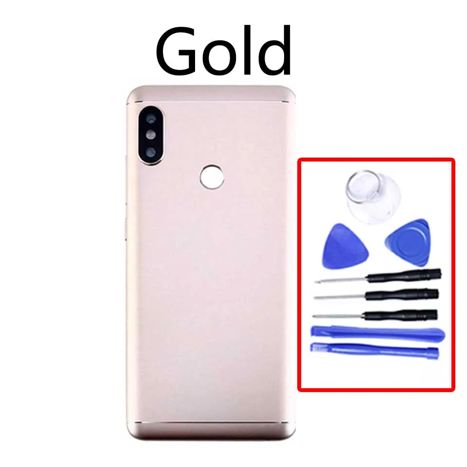 Gold-With tool Задняя крышка батареи для Xiaomi Redmi Note 5 задняя крышка батарейного отсека задняя крышка корпуса для Redmi Note 5 Pro Чехол замена шасси - Цвет: Gold-With tool