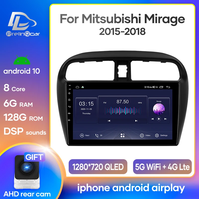 Prelingcar Android 10 For Mitsubishi Mirage 2012-2018 Car Radio Multimedia Video Player GPS Navigation NO 2 din DVD DSP | Автомобили и