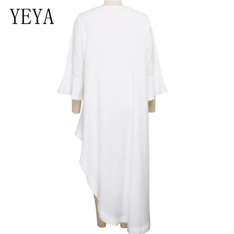 Женское платье YEYA большого размера 4XL, новое модное асимметричное женское платье, элегантные вечерние платья с v-образным вырезом, повседневная одежда