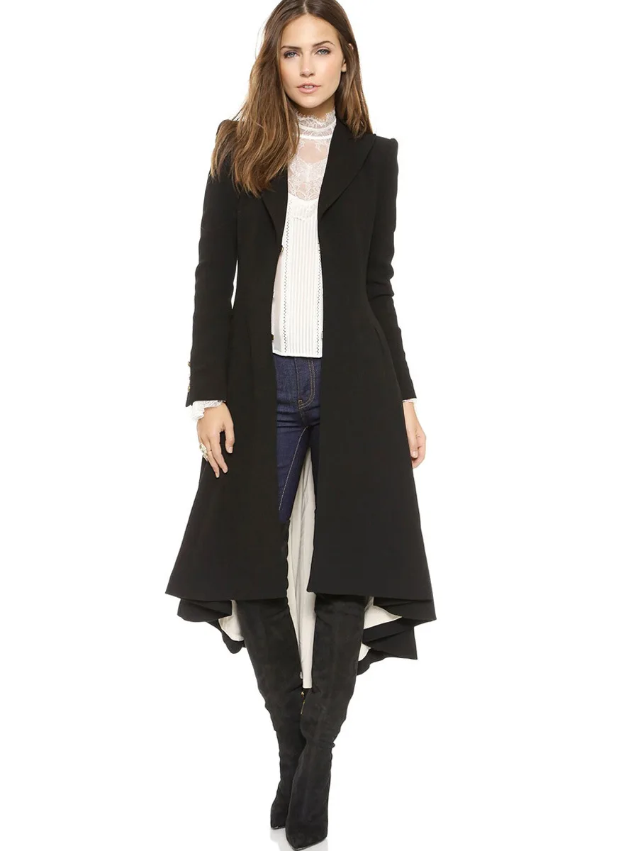 Women Fashion Long Sleeves Wool Blend 