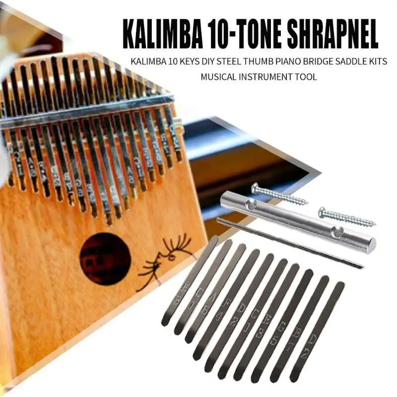 Thumb Piano Bridge Saddle 10 Keys Set Kit for Kalimba DIY Replacement Parts