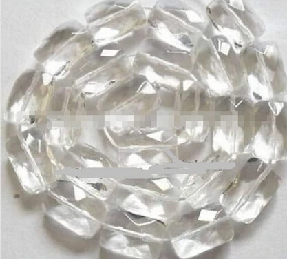 +++819 10x15mm White Glass Quartz Oblong Faceted Beads 13&quot | Украшения и аксессуары